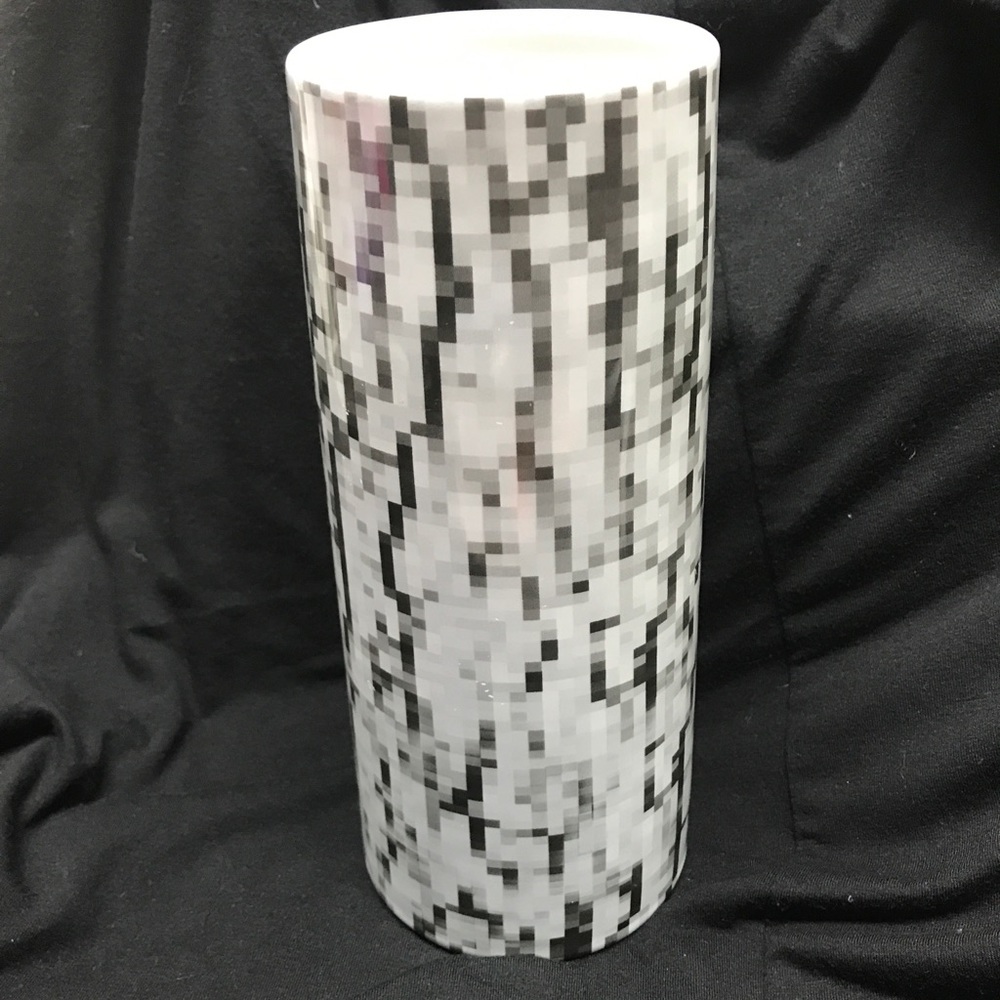Stoneware Vase 9” Pixelated Bark Modern Dwell